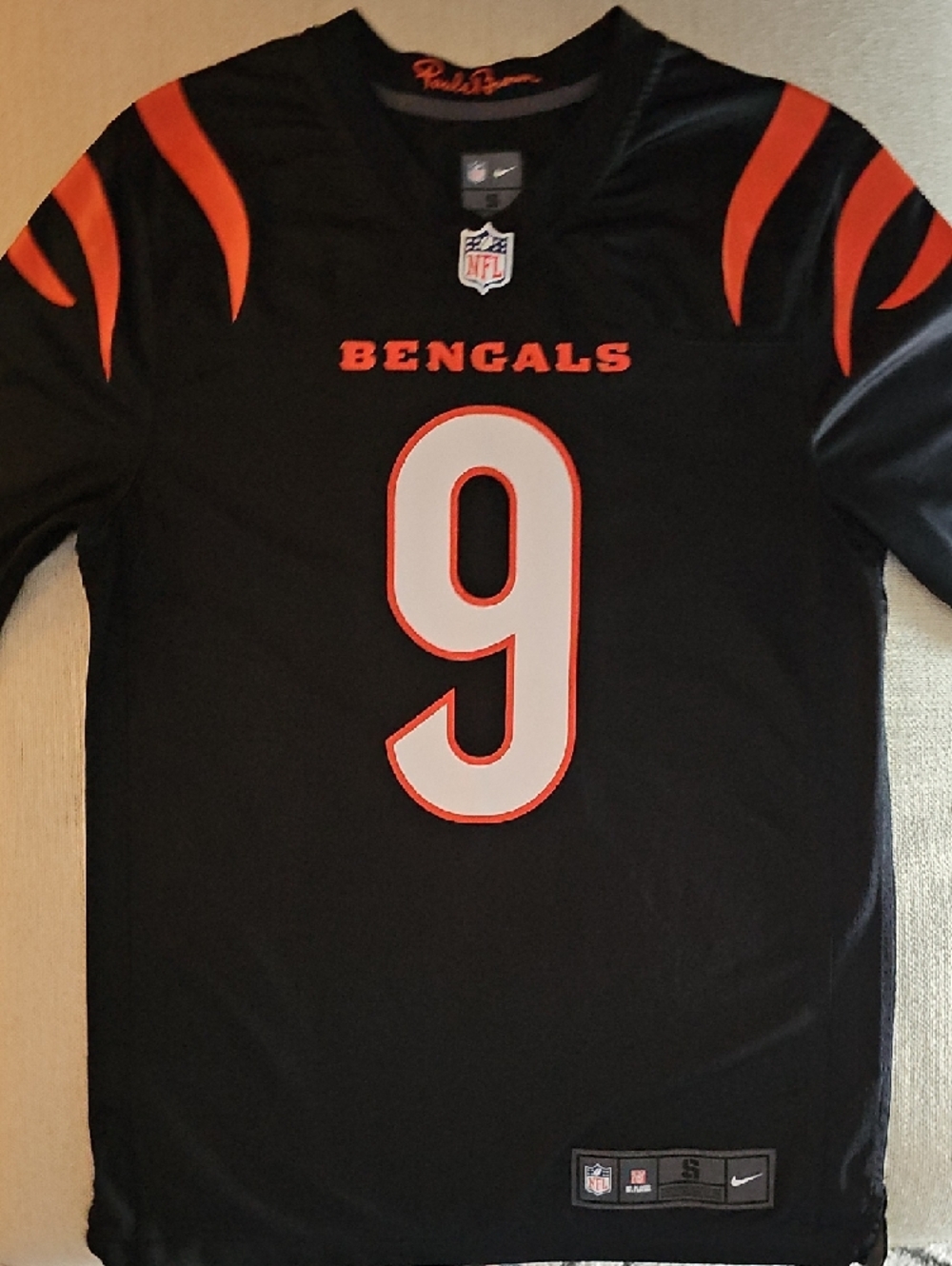 Nike Black On-Field NFL Players Jersey Label